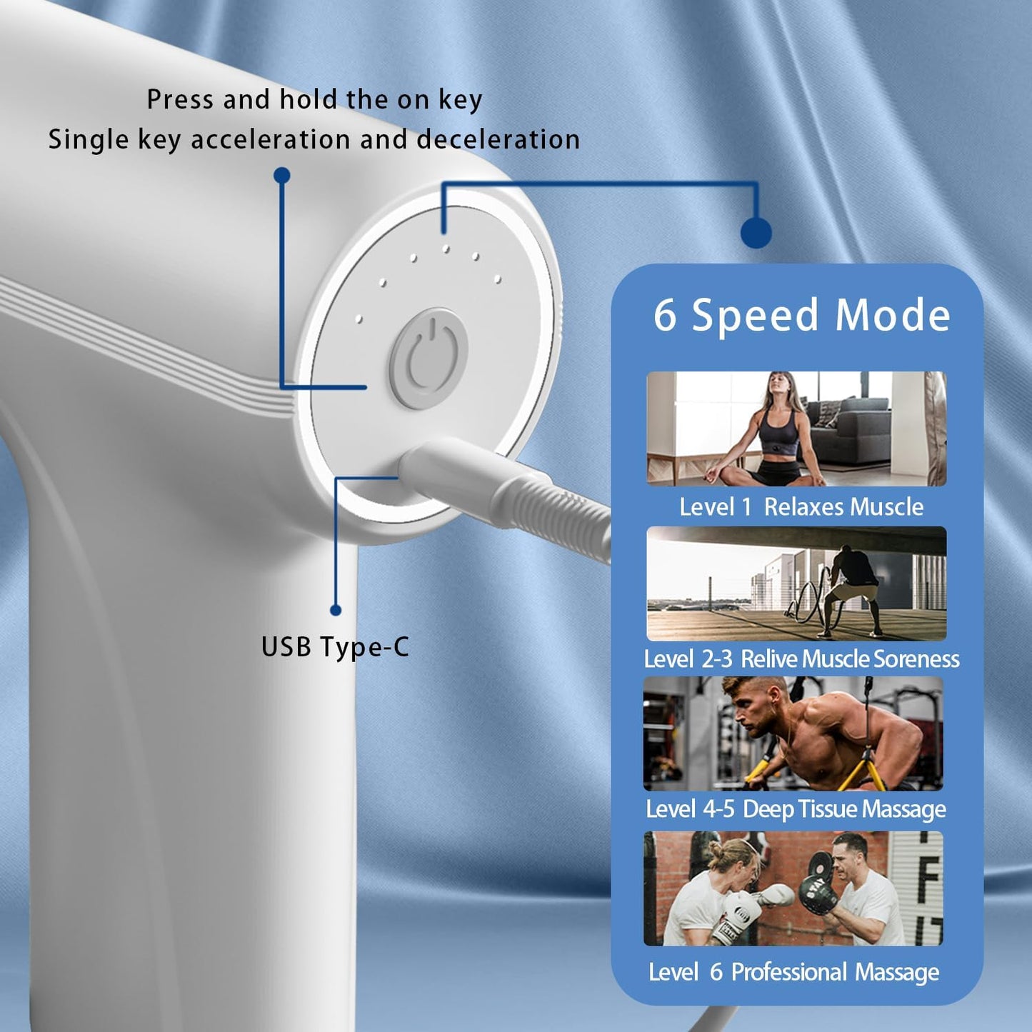 Mini Massage Gun Deep Tissue, Electric Muscle Back Massage Gun, Small Travel Handheld Massagers, Neck Massager for Pain Relief, Care Gifts for Mom/Dad/Men/Women, White