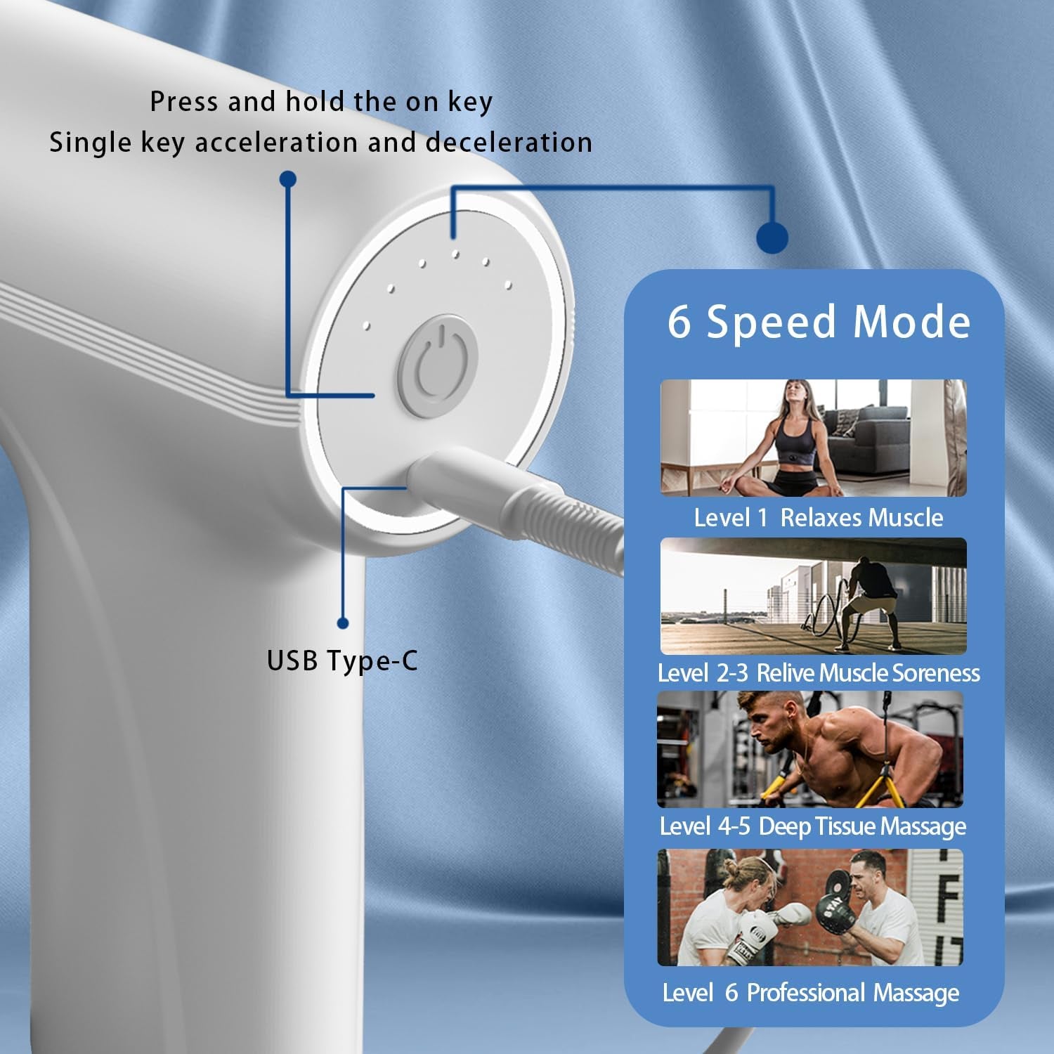 Mini Massage Gun Deep Tissue, Electric Muscle Back Massage Gun, Small Travel Handheld Massagers, Neck Massager for Pain Relief, Care Gifts for Mom/Dad/Men/Women, White