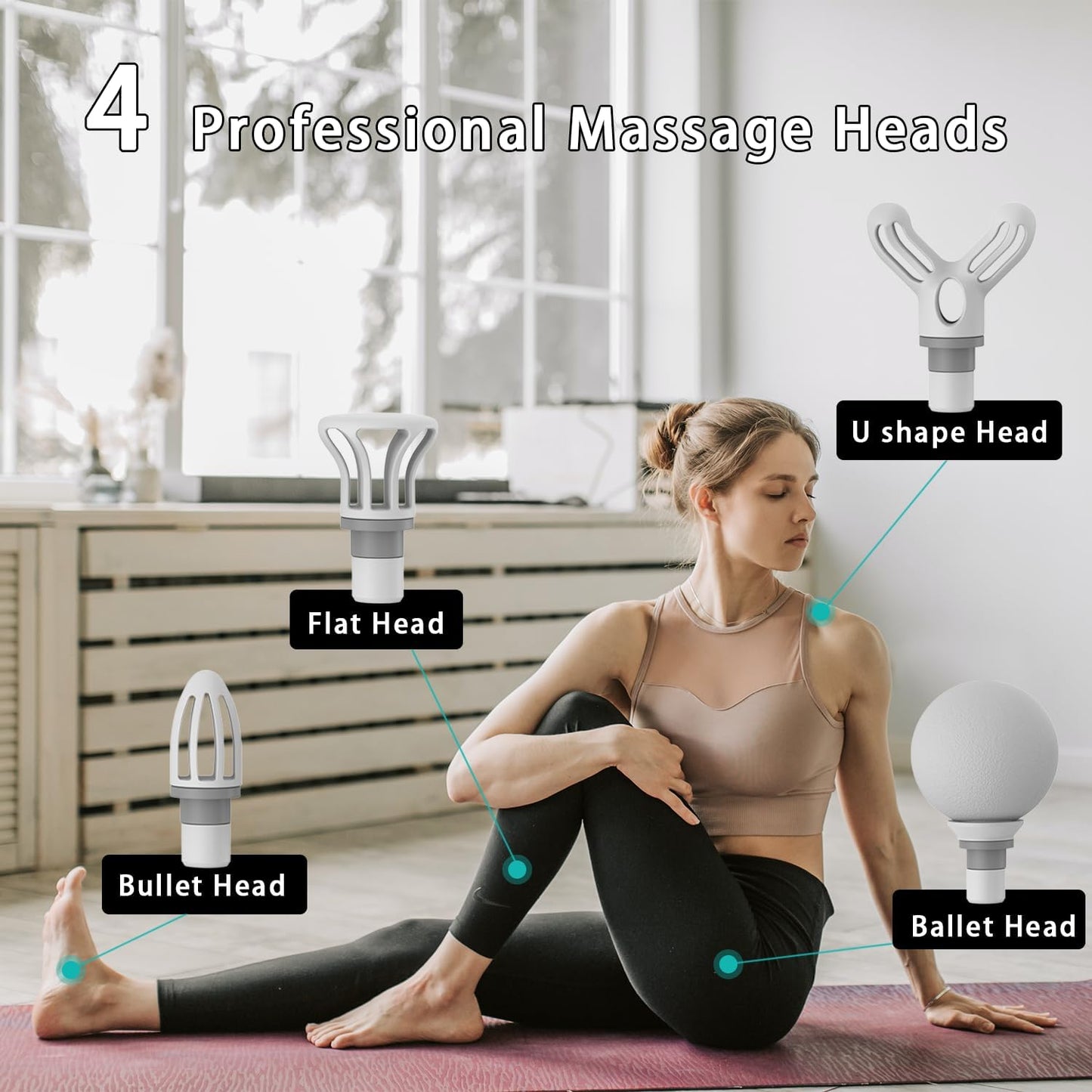 Mini Massage Gun Deep Tissue, Electric Muscle Back Massage Gun, Small Travel Handheld Massagers, Neck Massager for Pain Relief, Care Gifts for Mom/Dad/Men/Women, White