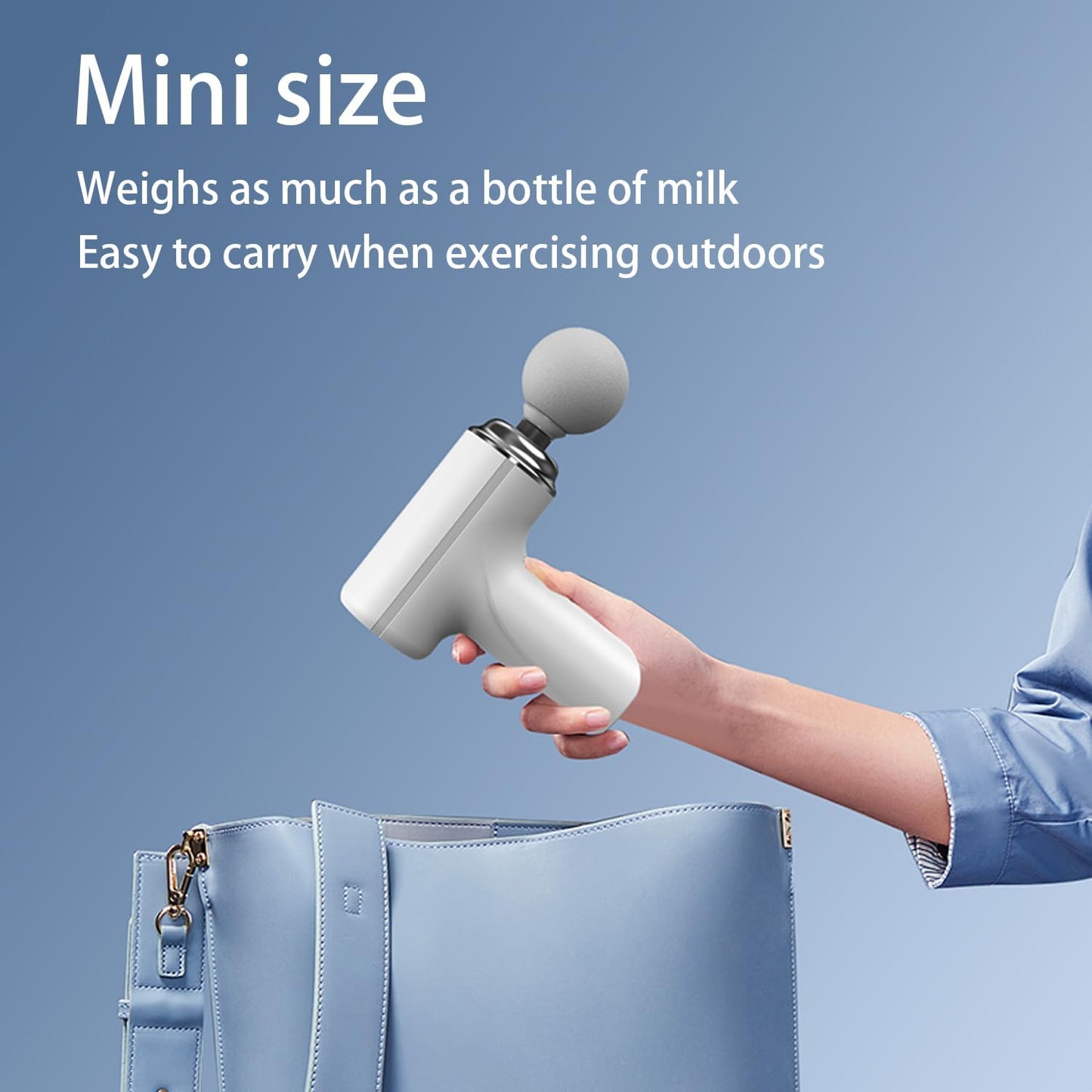Mini Massage Gun Deep Tissue, Electric Muscle Back Massage Gun, Small Travel Handheld Massagers, Neck Massager for Pain Relief, Care Gifts for Mom/Dad/Men/Women, White