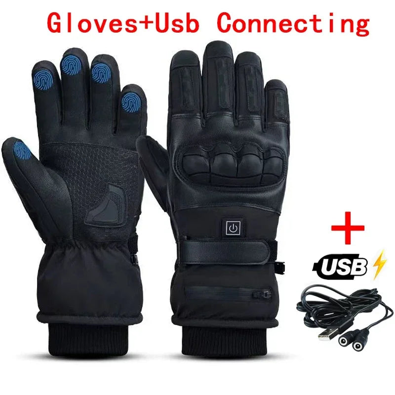Electric Heated Gloves Thermal Heat Gloves Winter Warm Skiing Snowboarding Hunting Fishing Waterproof Heated Rechargeable Gloves